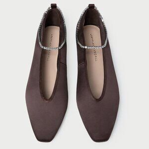 NEW Loeffler Randall size 7 Emery Brown/Crystal Ballet Flat